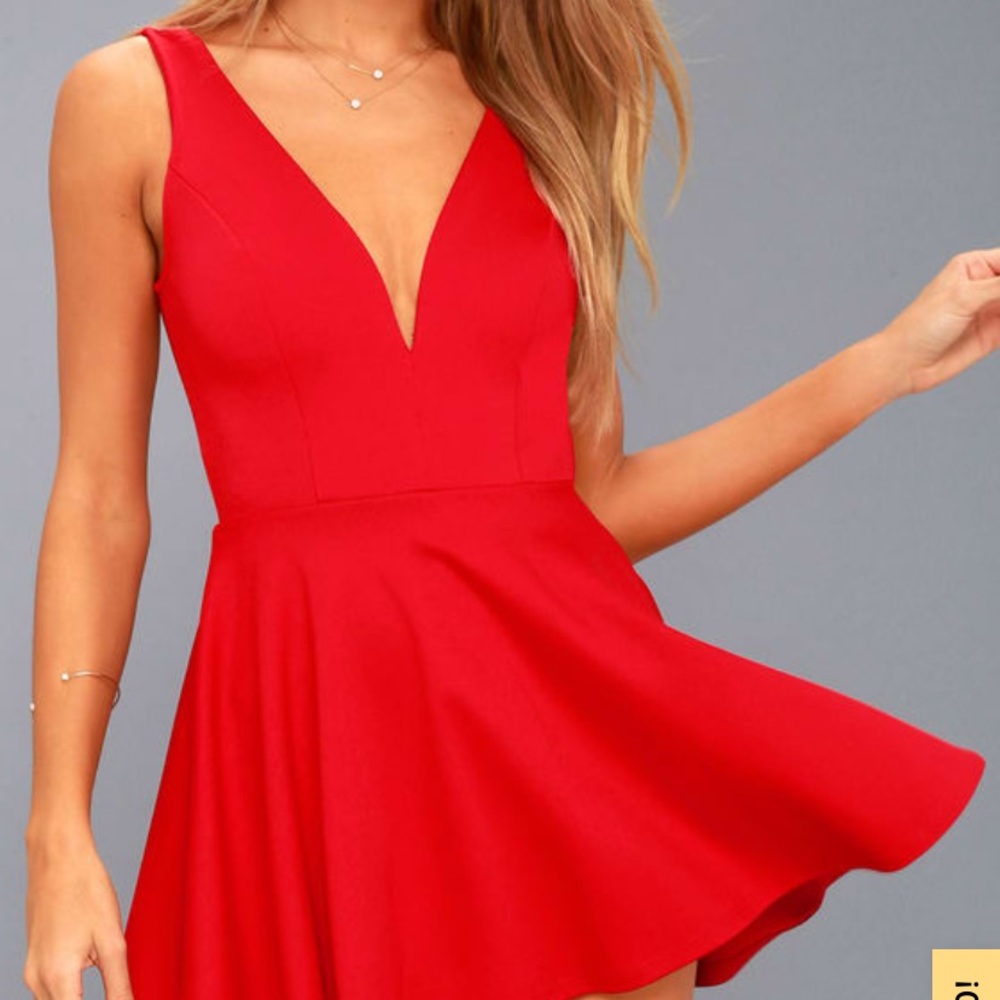 Red romper from Lulus